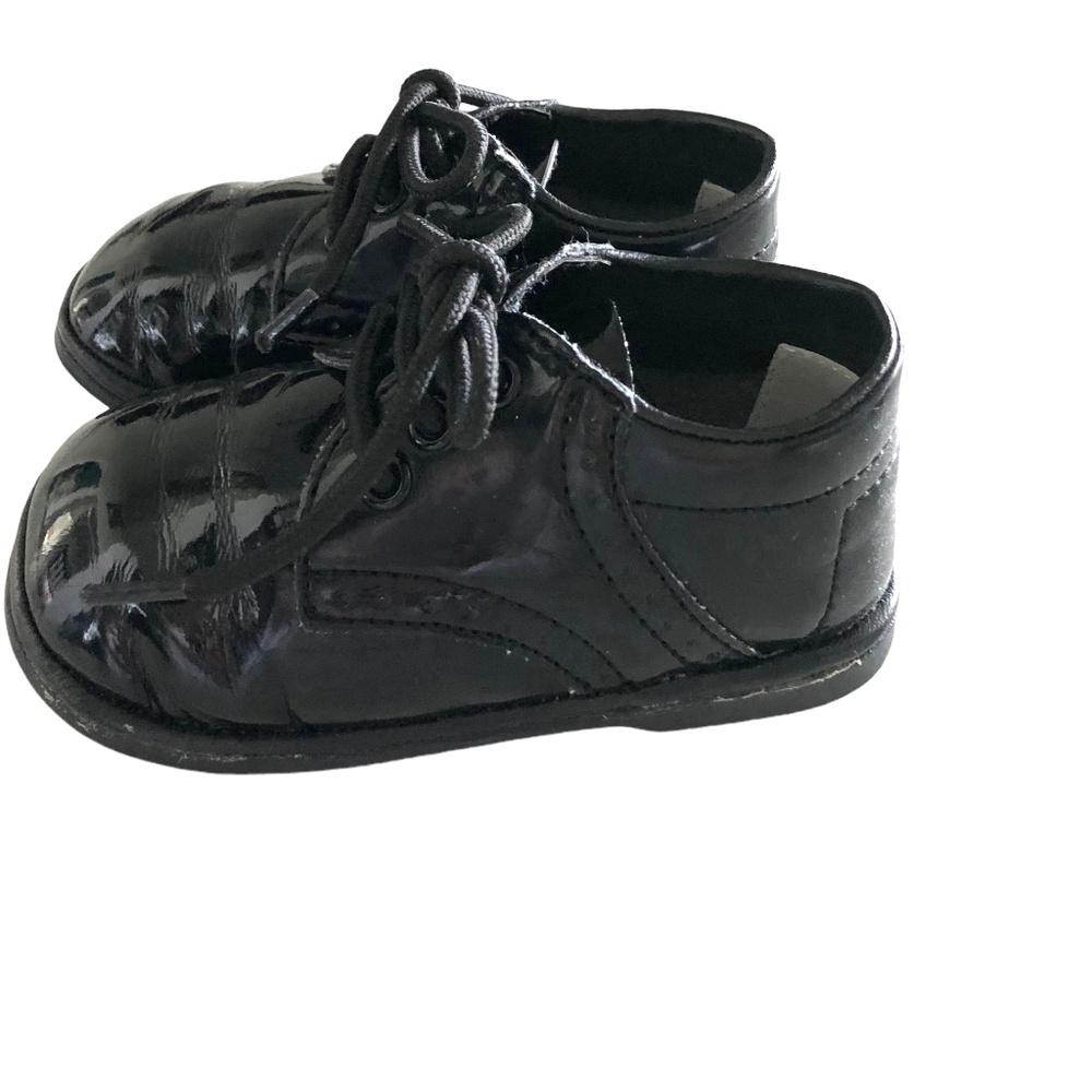Angel Boys Black Patent Lace Up Oxford Shoes 5